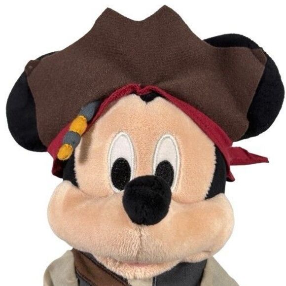 Disney Mickey Mouse Plush Jack Sparrow Pirates of the Caribbean Stuffed Doll 14" - Picture 2 of 12